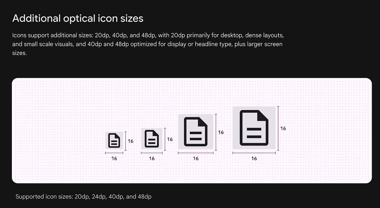스타일 가이드 예시: 사용 원칙과 규칙을 문서로 정리한 화면. 출처 : Material Design 3
